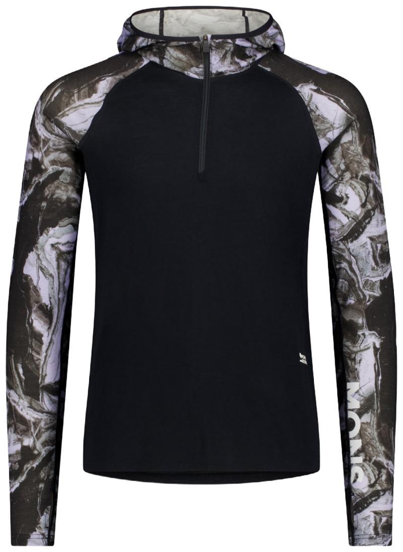 Temple Merino LS Hood - AOP - Mens - rock camo / black 1