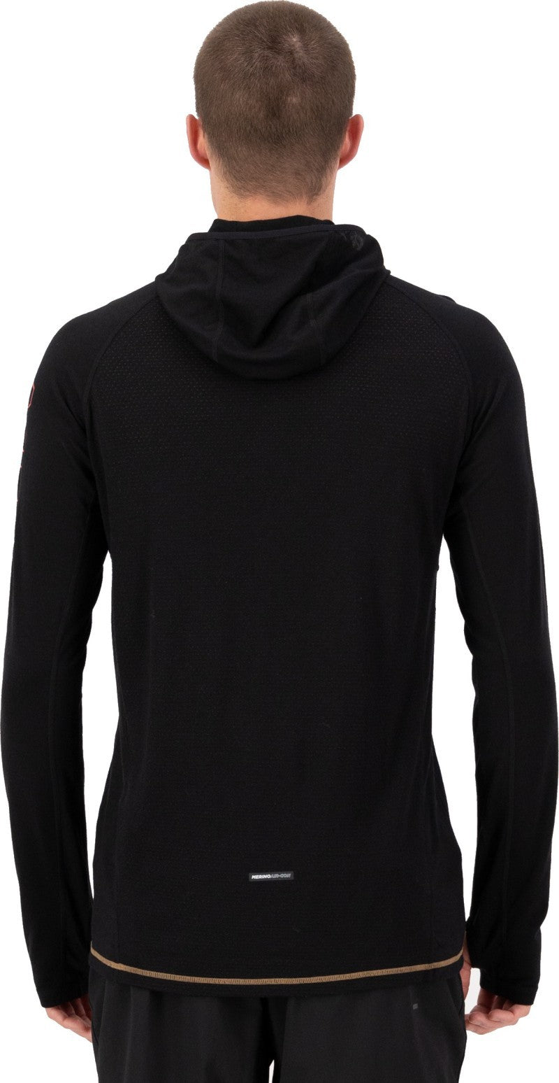 Temple Merino LS Hood - Mens - black / toffee 1