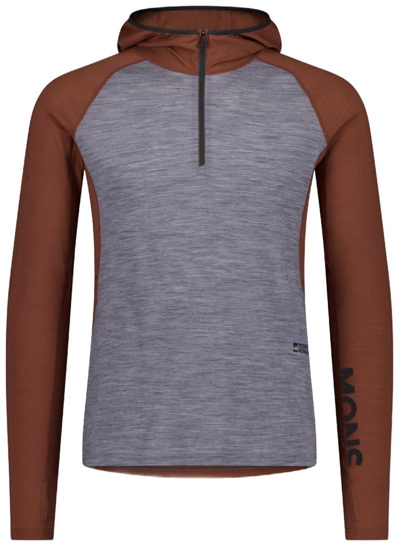 Temple Merino LS Hood - Mens - cinnamon / grey heather 1