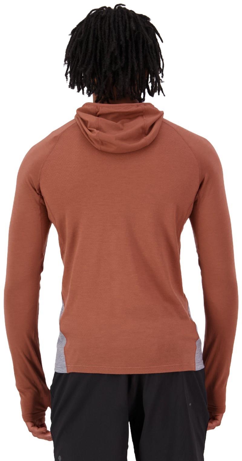 Temple Merino LS Hood - Mens - cinnamon / grey heather 1