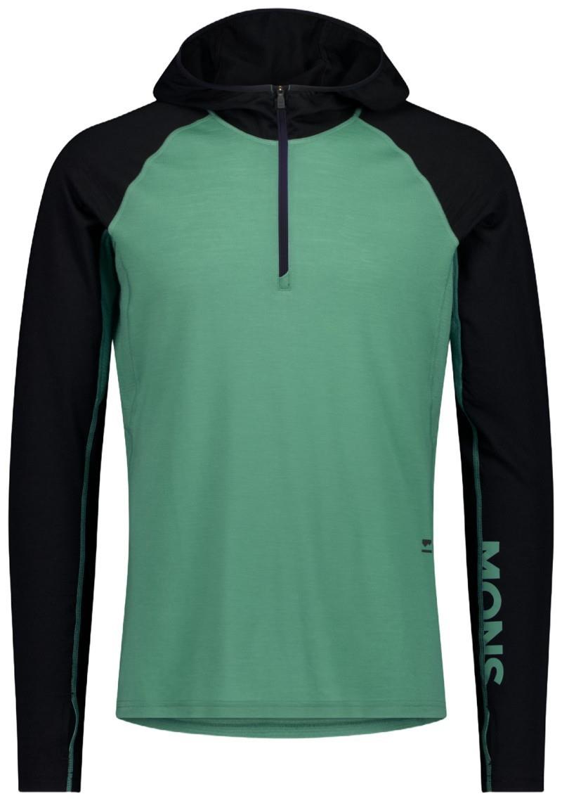 Temple Merino LS Hood - Mens - deep jade / black 1