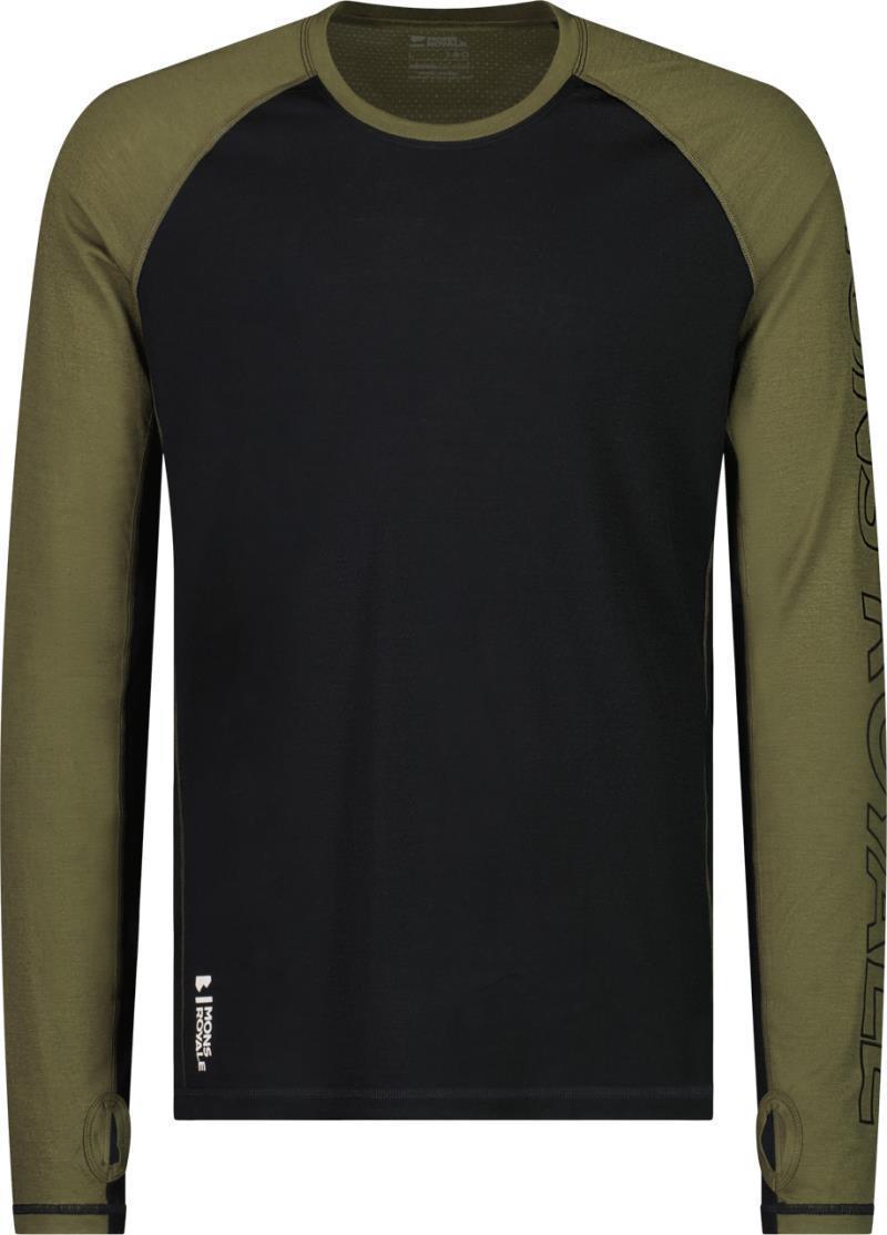 Temple Merino LS - Mens - dark olive / black 1