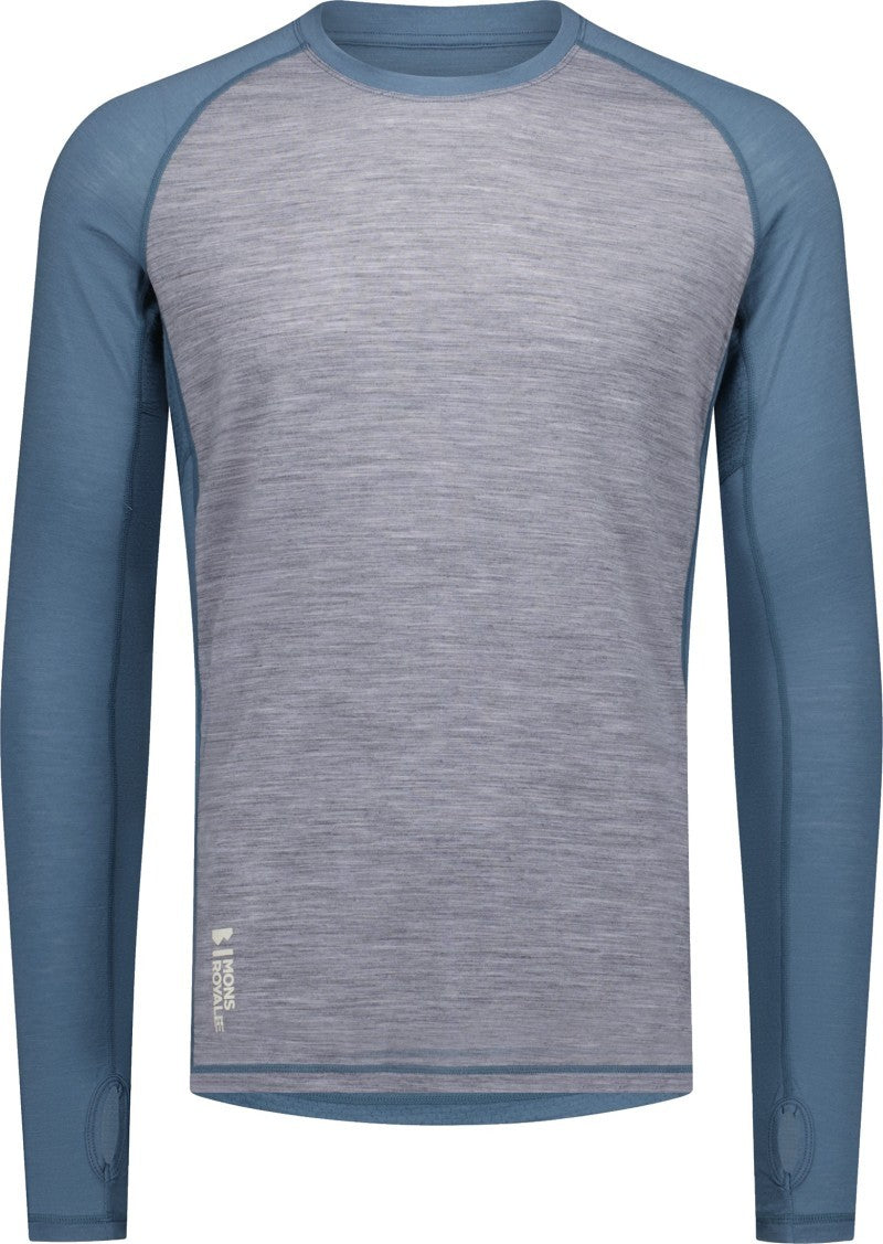 Temple Merino LS - Mens - grey heather / goblin blue 1