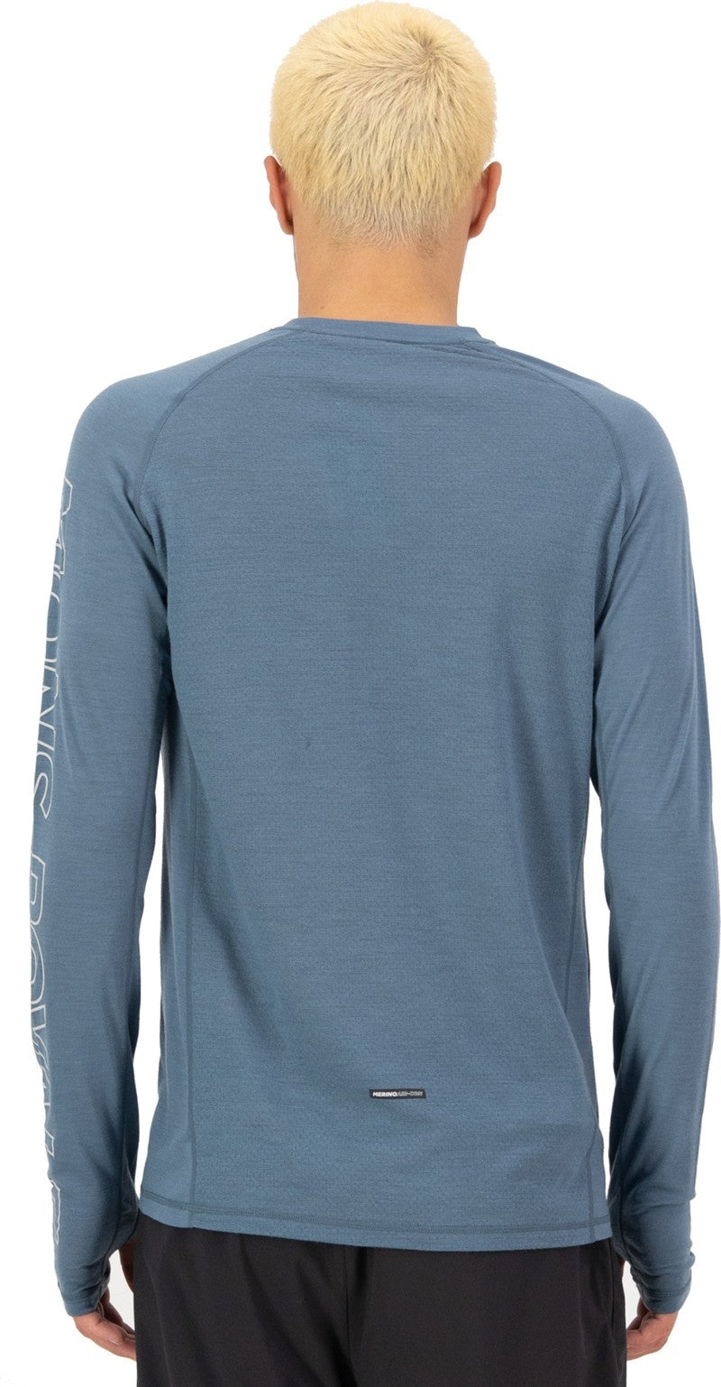 Temple Merino LS - Mens - grey heather / goblin blue 1