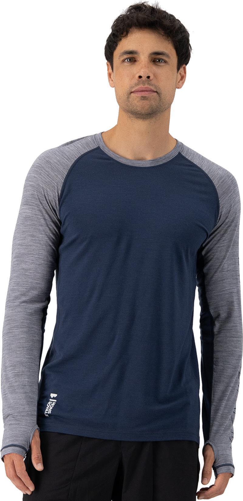 Temple Merino LS - Mens - grey heather / midnight 1