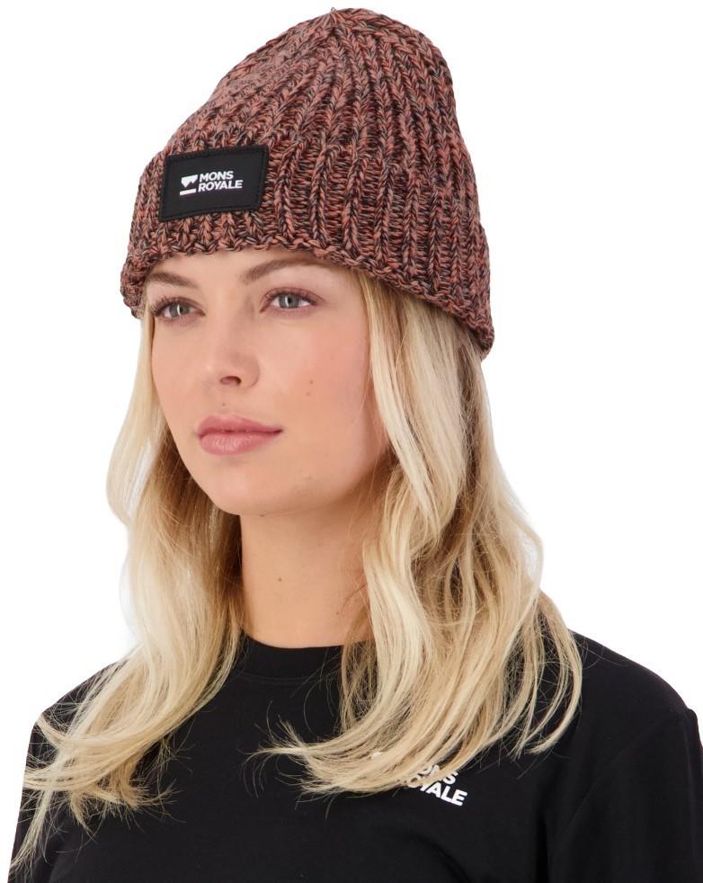 Triple Treat Merino Beanie - cinder / sun orange / black 1