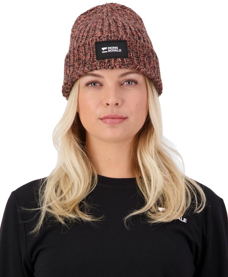 Triple Treat Merino Beanie - cinder / sun orange / black 1