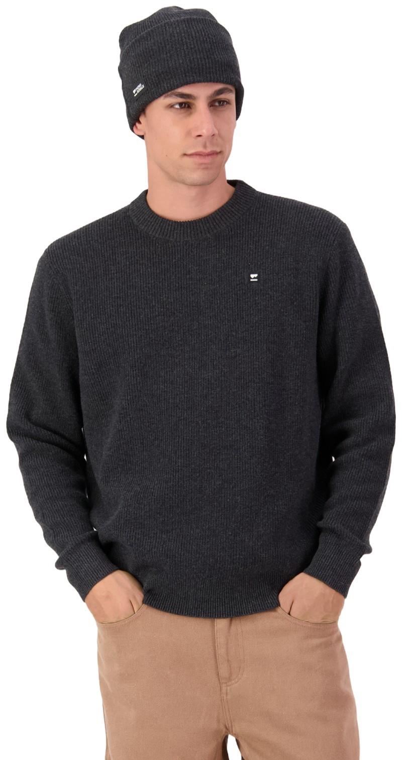 Wanaka Merino Knit Sweater - Mens - deep charcoal 1