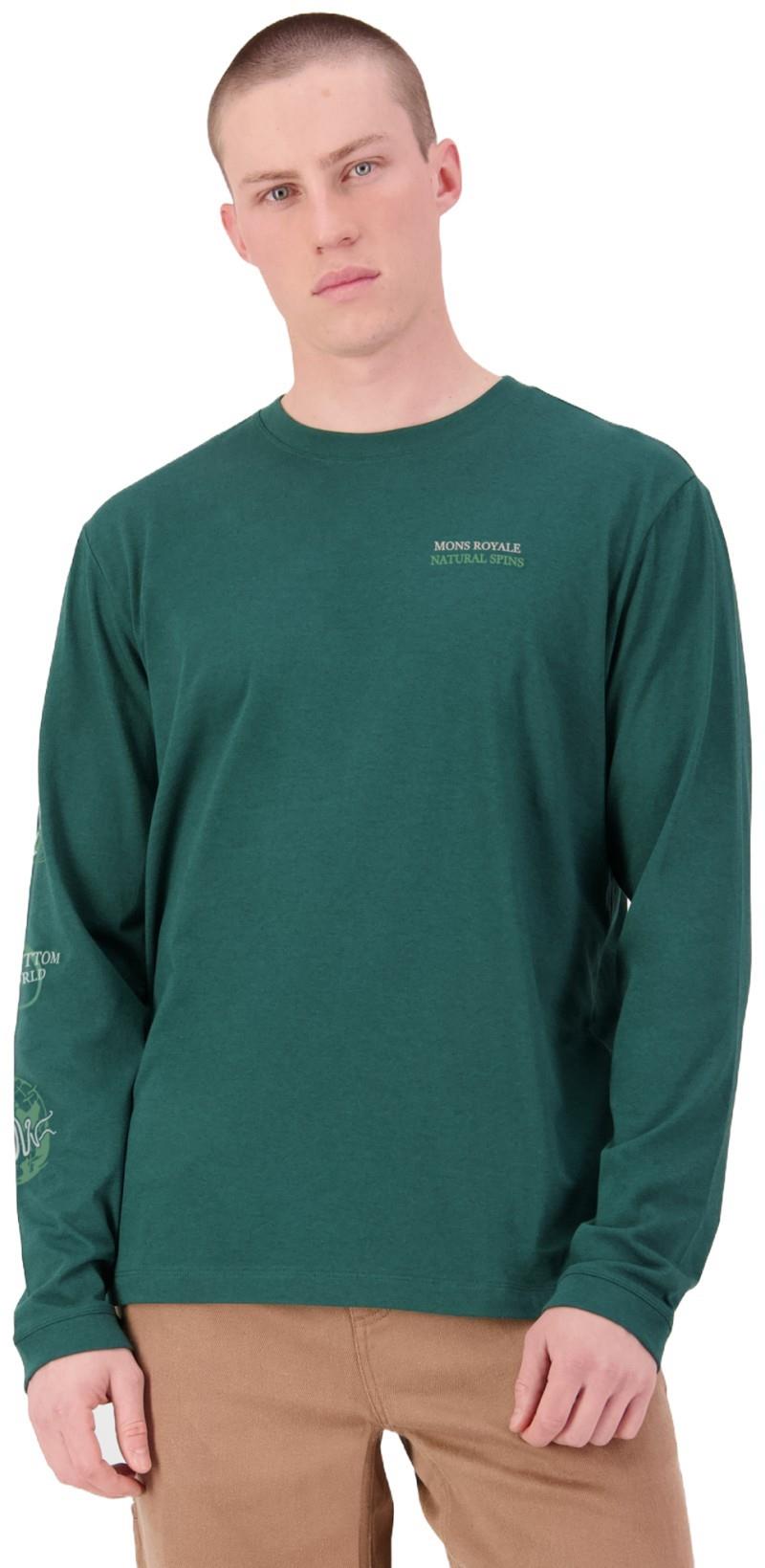 Yonder Merino Organic Cotton LS - Mens - dark pine 1