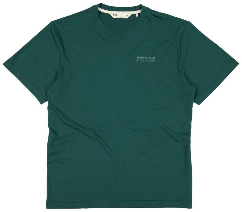 Yonder Merino Organic Cotton T-Shirt - AOP - Mens - dark pine 1