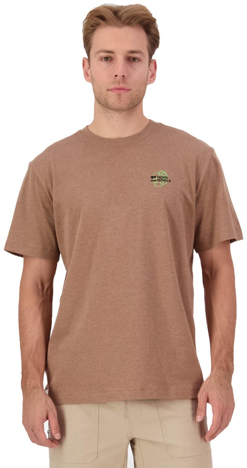 Yonder Merino Organic Cotton T-Shirt - AOP - Mens - mocha 1