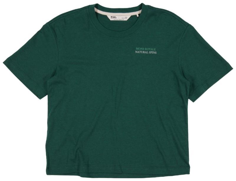 Yonder Merino Organic Cotton T-Shirt - AOP - Womens - dark pine 1