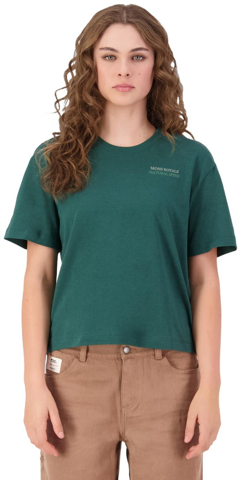 Yonder Merino Organic Cotton T-Shirt - AOP - Womens - dark pine 1