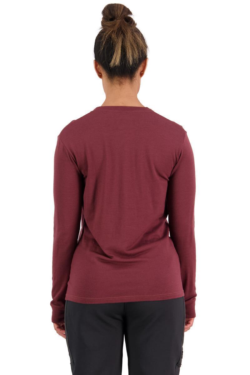 Yotei Merino LS - Womens - dark chocolate / terracotta 1