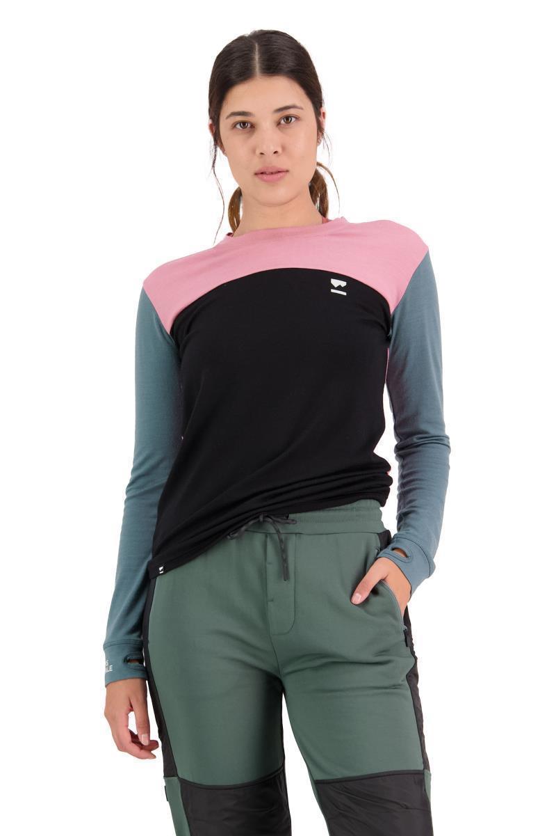 Yotei Merino LS - Womens - dusty pink / burnt sage 1