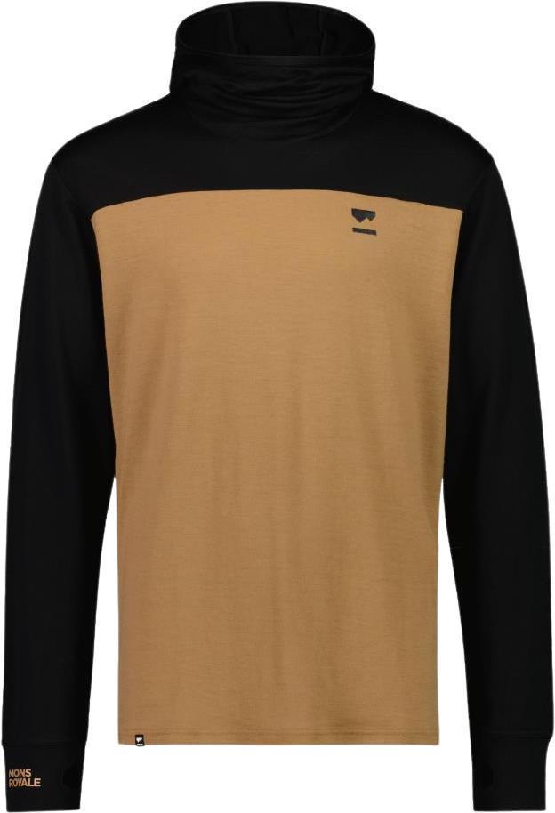 Yotei Merino Powder Hood LS - Mens - Black / Toffee 1