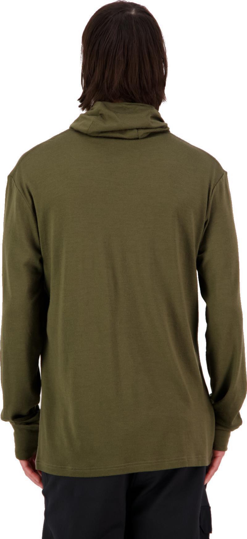 Yotei Merino Powder Hood LS - Mens - Dark Olive / Walnut 3