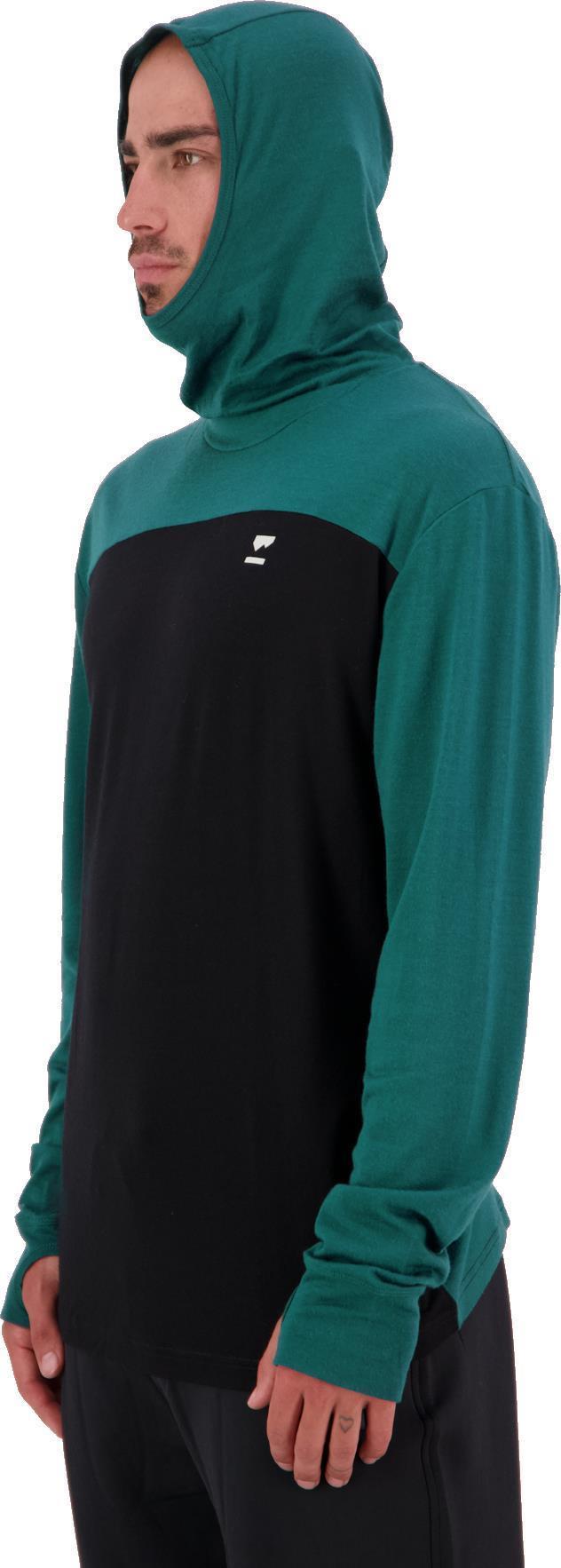 Yotei Merino Powder Hood LS - Mens - Evergreen / Black 2