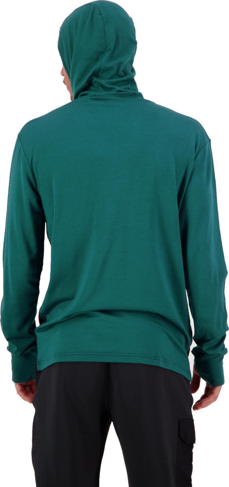 Yotei Merino Powder Hood LS - Mens - Evergreen / Black 3