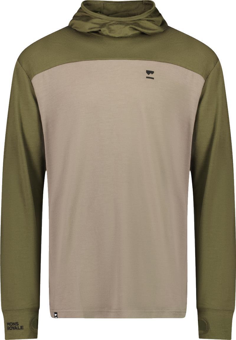 Yotei Merino Powder Hood LS - Mens - dark olive / walnut 1