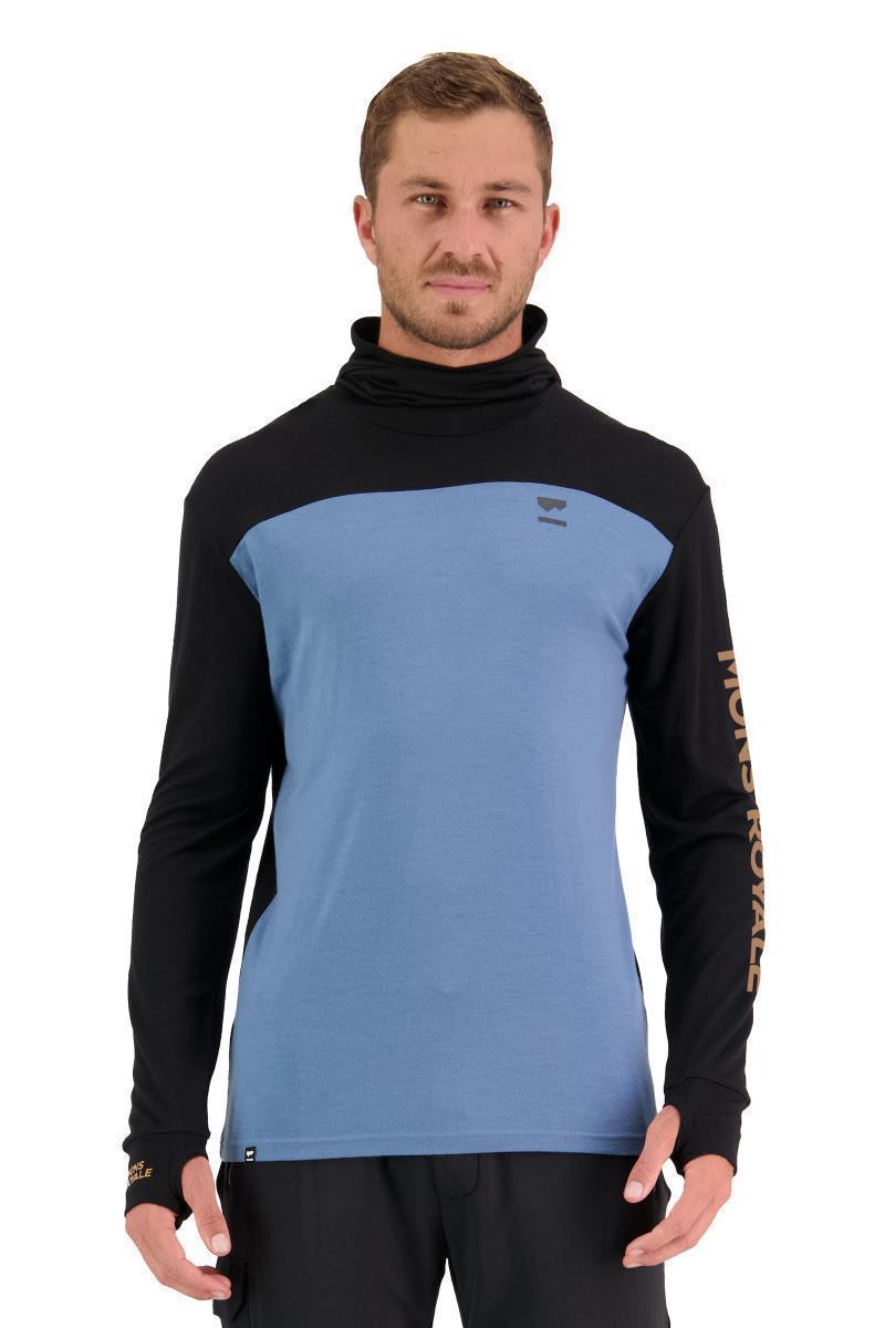 Yotei Powder Hood LS - Horizontal Logo - Mens - black / blue slate 1