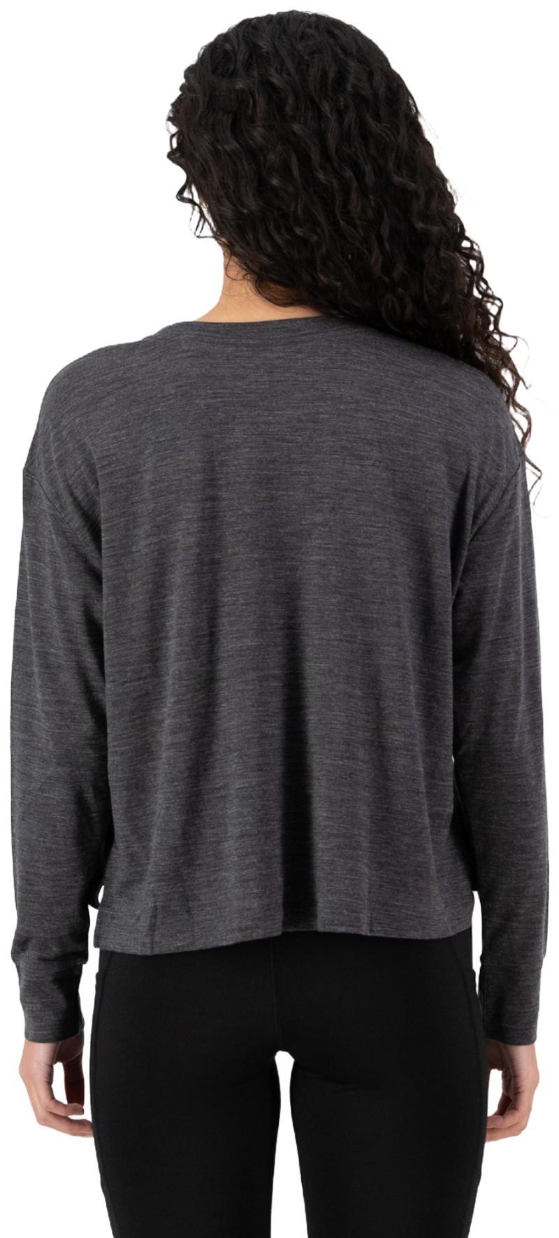Zephyr Merino Tencel Boxy LS - Womens - smoke 1