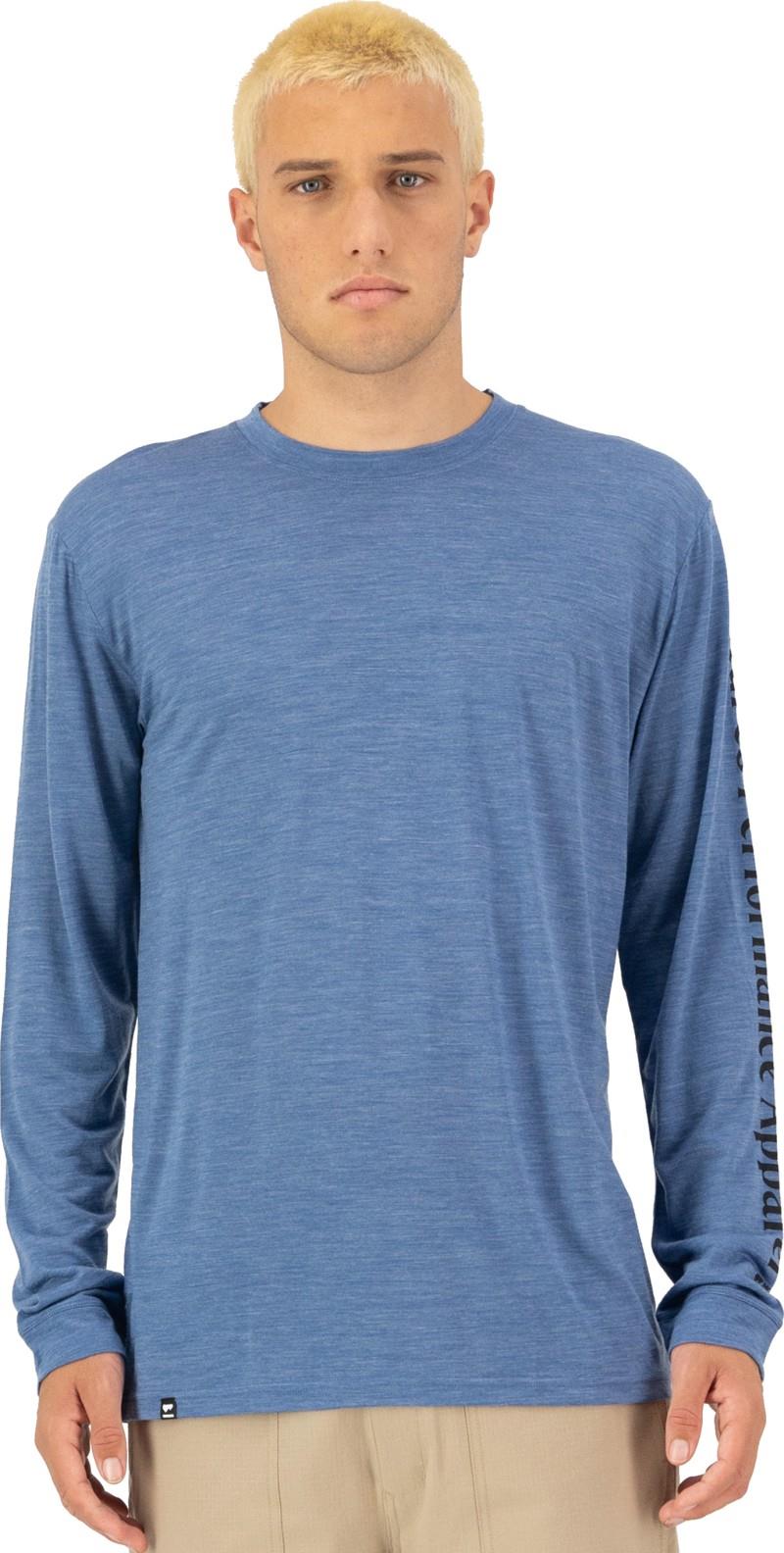 Zephyr Merino Tencel LS - Mens - steel blue 1