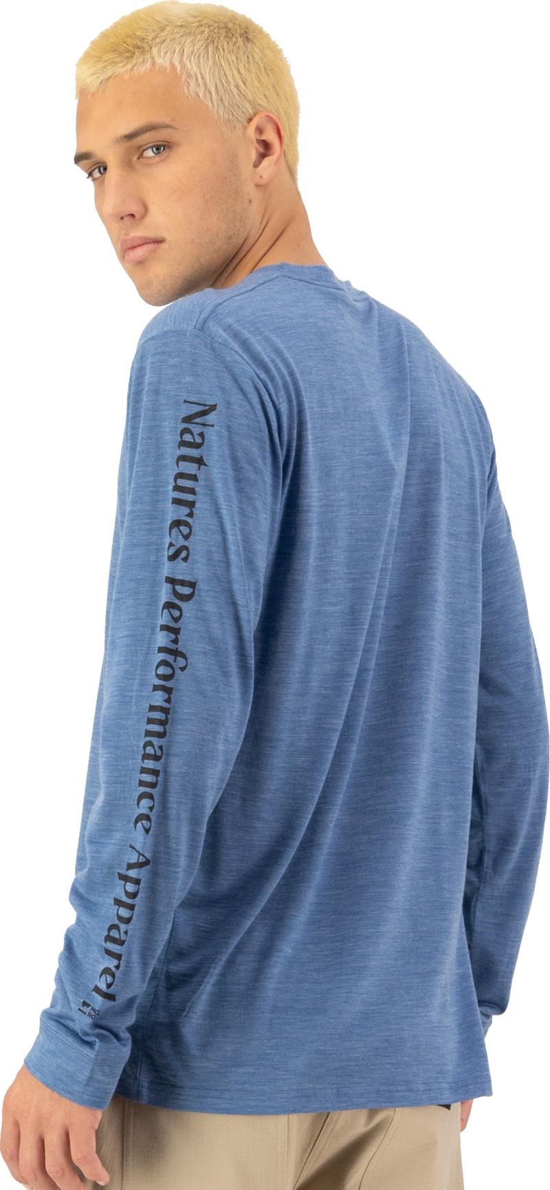 Zephyr Merino Tencel LS - Mens - steel blue 1