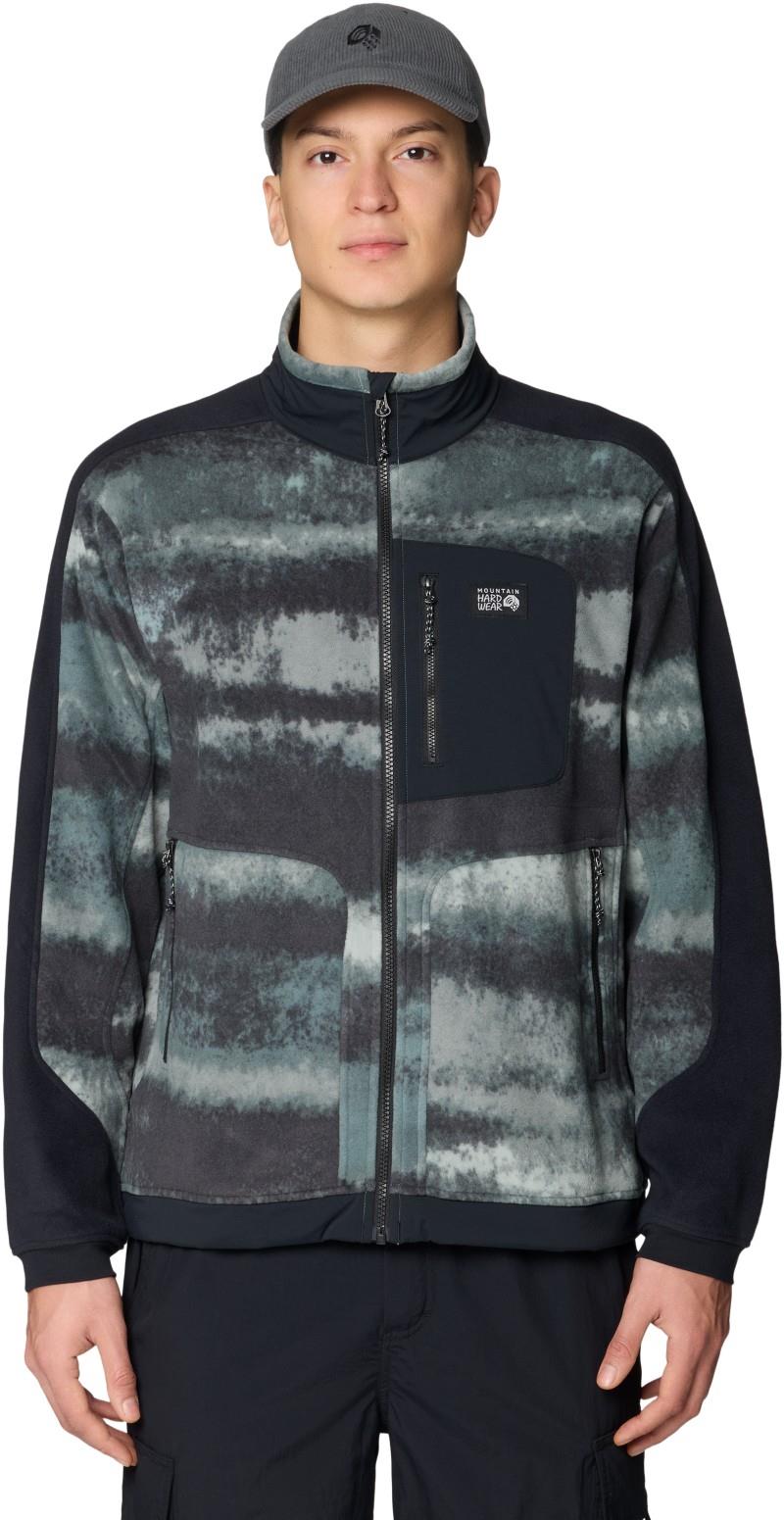 Apres Pro Fleece Jacket - Mens - thunderhead grey patchwork print / black 1