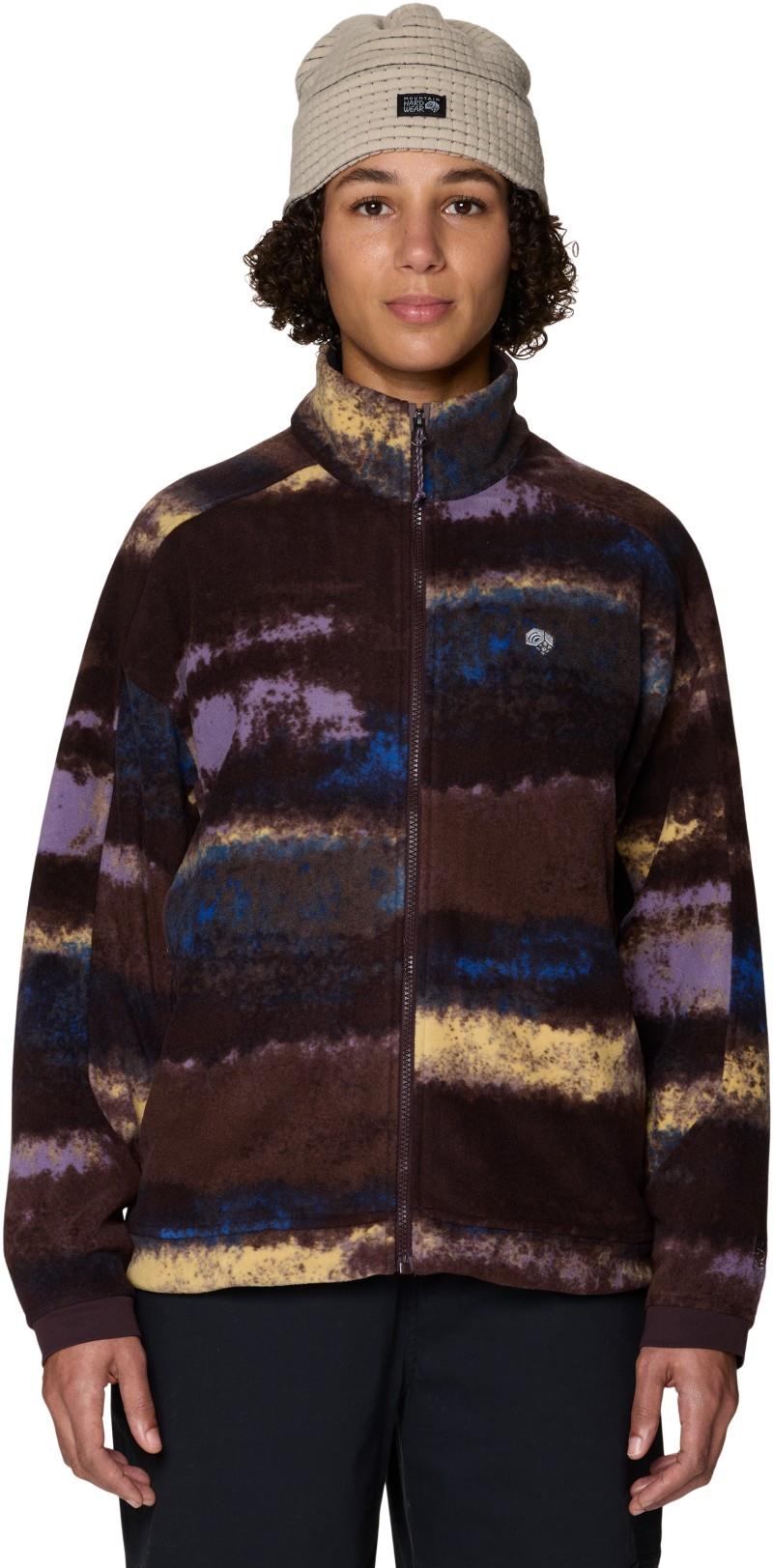 Apres Pro Fleece Jacket - Womens - berry blue patchwork print 1