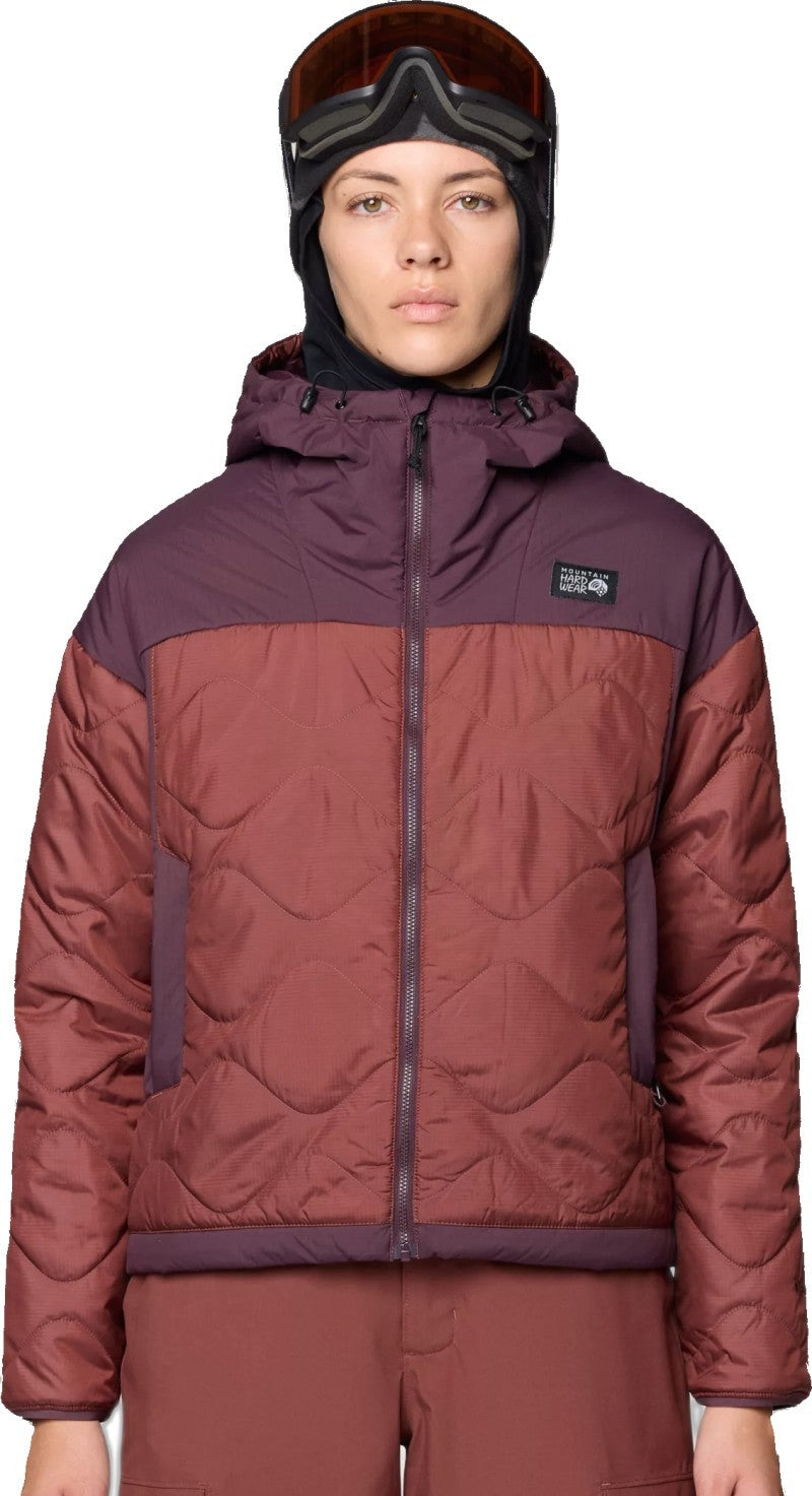 Après Pro Insulated Hooded Jacket - Womens - bourbon brown / blackberry 1