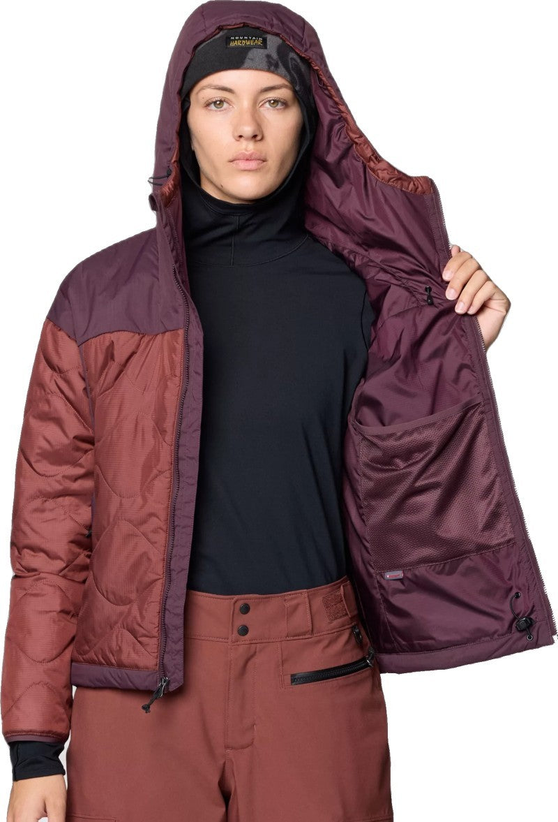 Après Pro Insulated Hooded Jacket - Womens - bourbon brown / blackberry 1