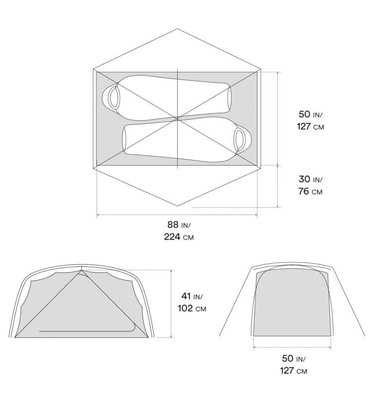 Aspect 2, 2 Person Tent - glacial 1