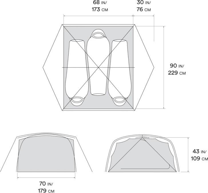 Aspect 3, 3-4 Person Tent - glacial 1