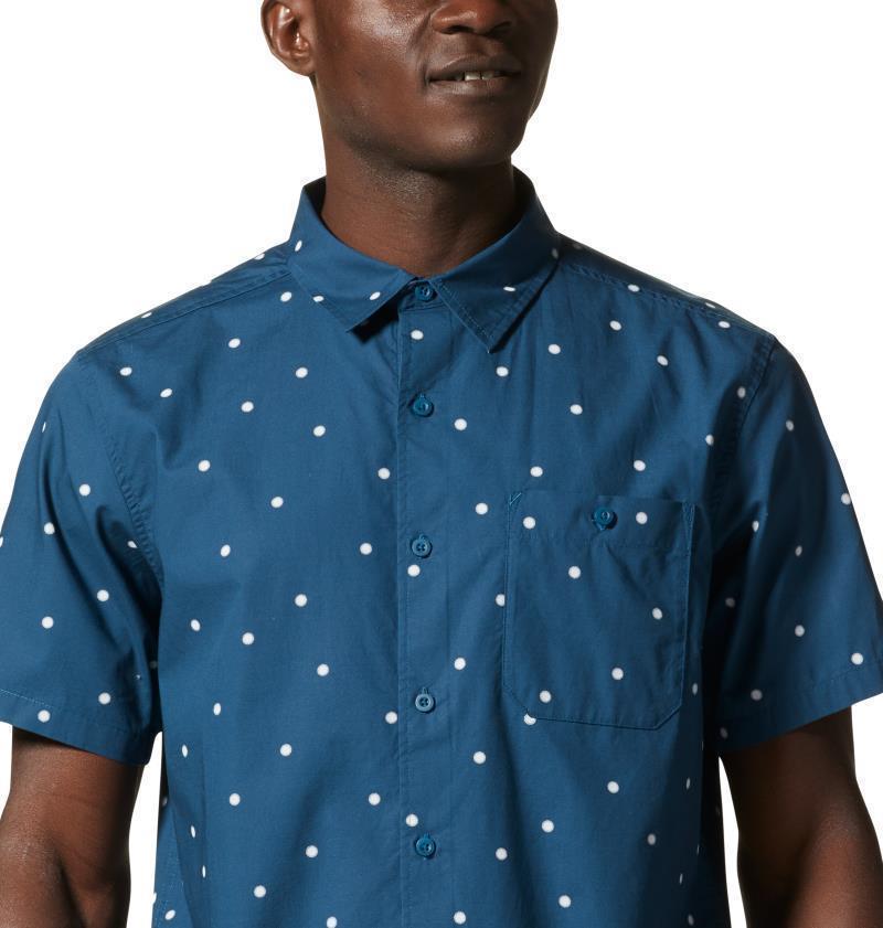 Big Cottonwood SS Shirt - Mens - Dark Caspian Micro Sun Dot Print 4