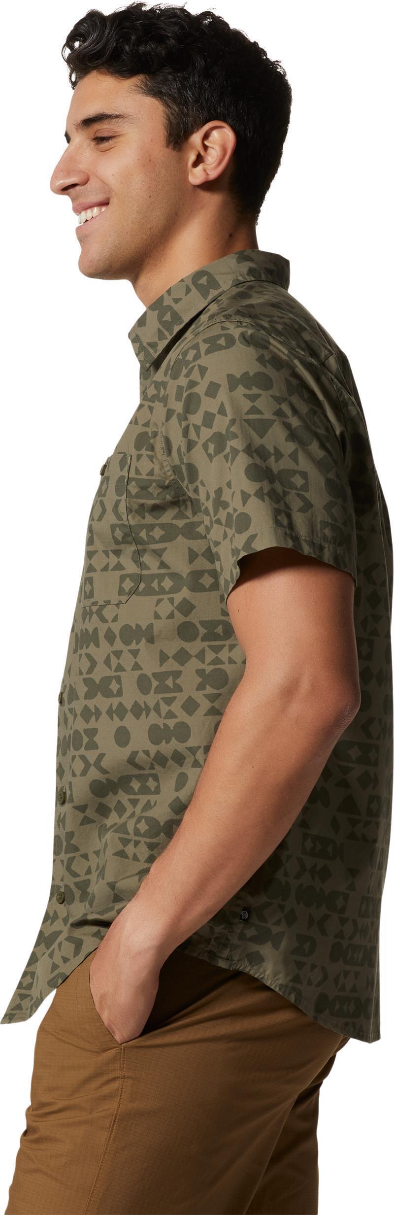 Big Cottonwood SS Shirt - Mens - Stone Green Geo Track 2