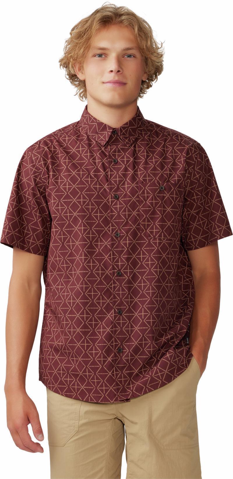 Big Cottonwood SS Shirt - Mens - Washed Raisin Dot Geo Print 1