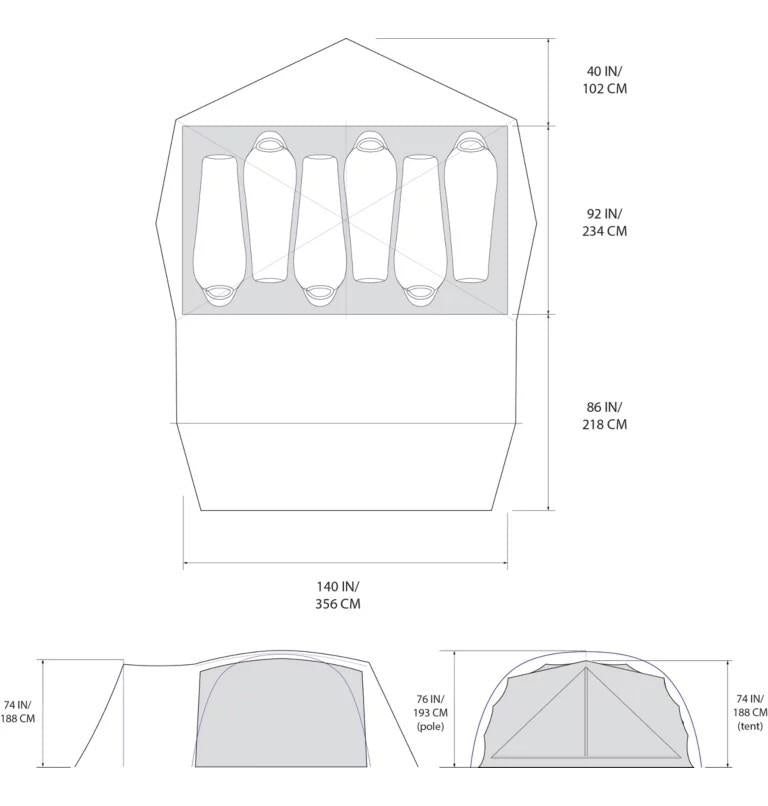 Bridger 6, 5 -7 Person Tent - cactus white 1