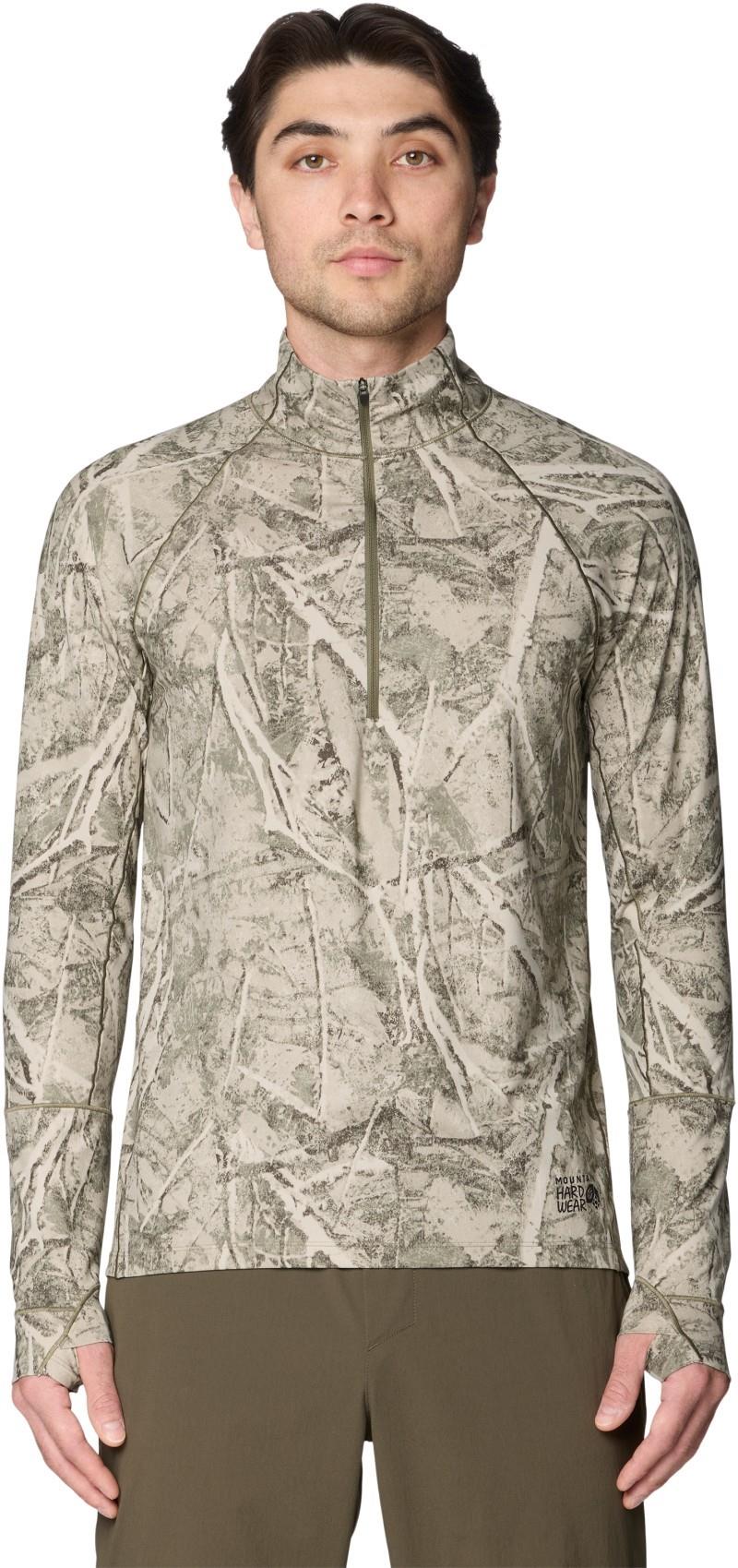 Butter Up Half Zip - Mens - stone green treecover print 1