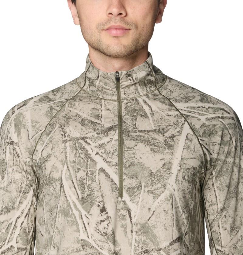 Butter Up Half Zip - Mens - stone green treecover print 1