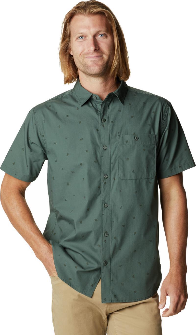 Conness Lakes SS Shirt - Mens - black spruce grasslands print 1