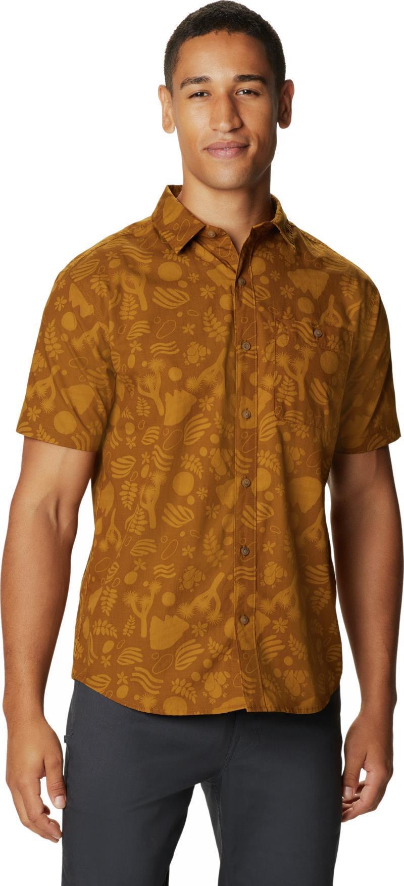 Conness Lakes SS Shirt - Mens - golden brown j tree print 1