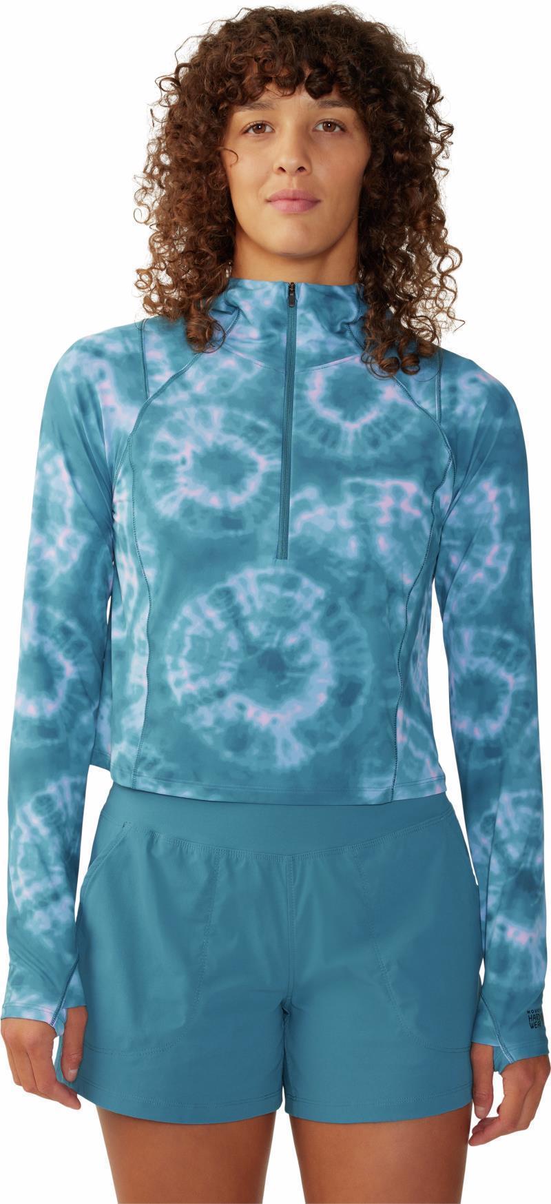 Crater Lake Crop Zip - Womens - Baltic Blue Spore Dye Print 1
