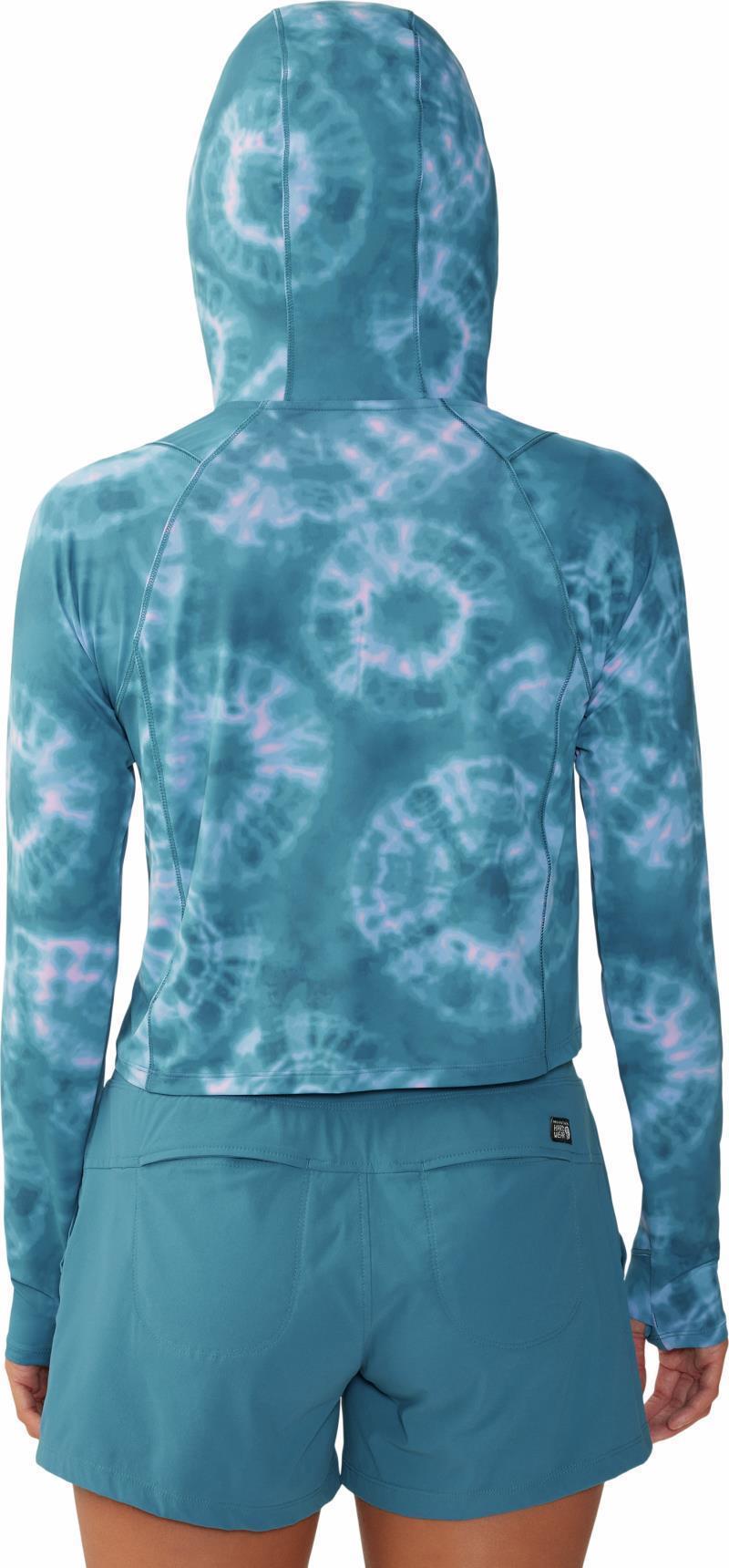 Crater Lake Crop Zip - Womens - Baltic Blue Spore Dye Print 2