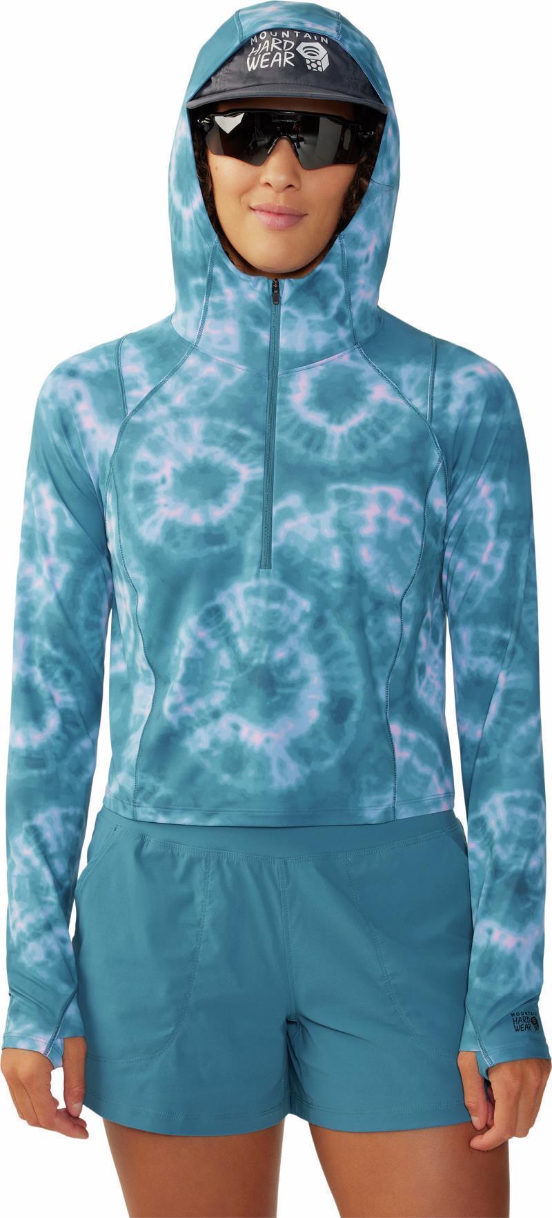 Crater Lake Crop Zip - Womens - Baltic Blue Spore Dye Print 3