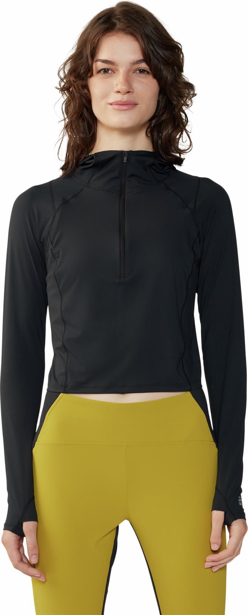 Crater Lake Crop Zip - Womens - Black 1