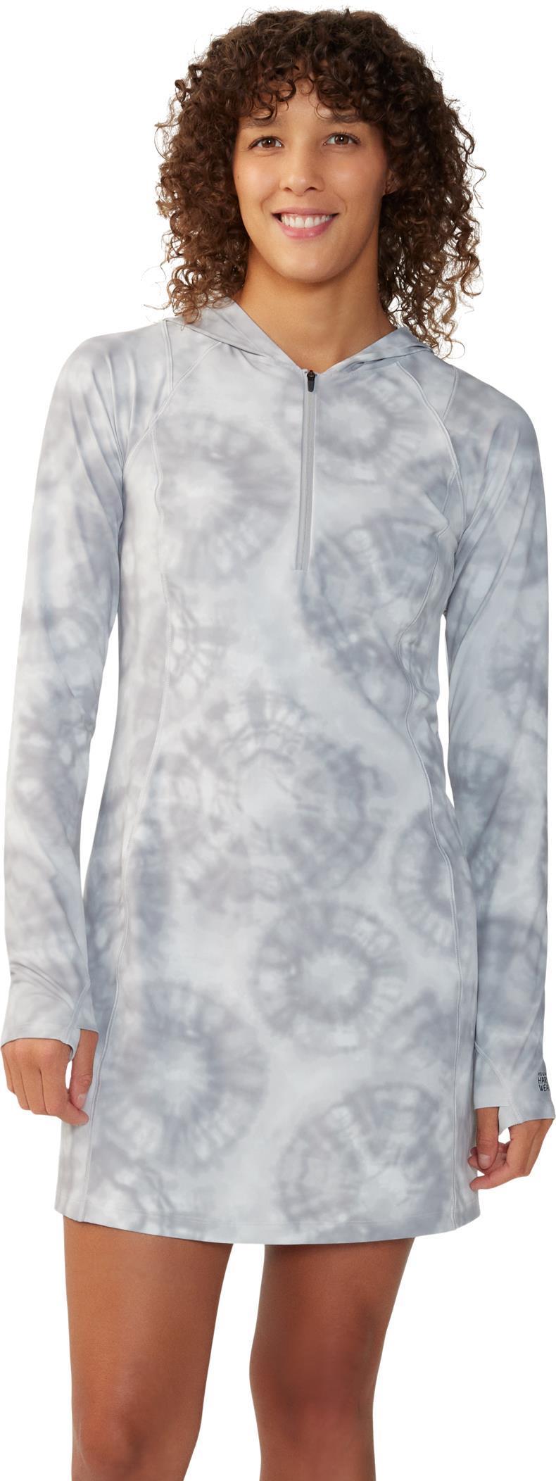 Crater Lake Dress - Grey Ice Spore Dye Print 1