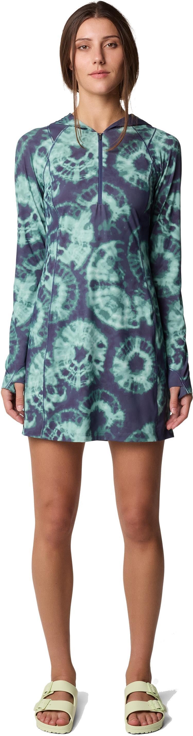Crater Lake Dress - lapis dusk spore dye print 1