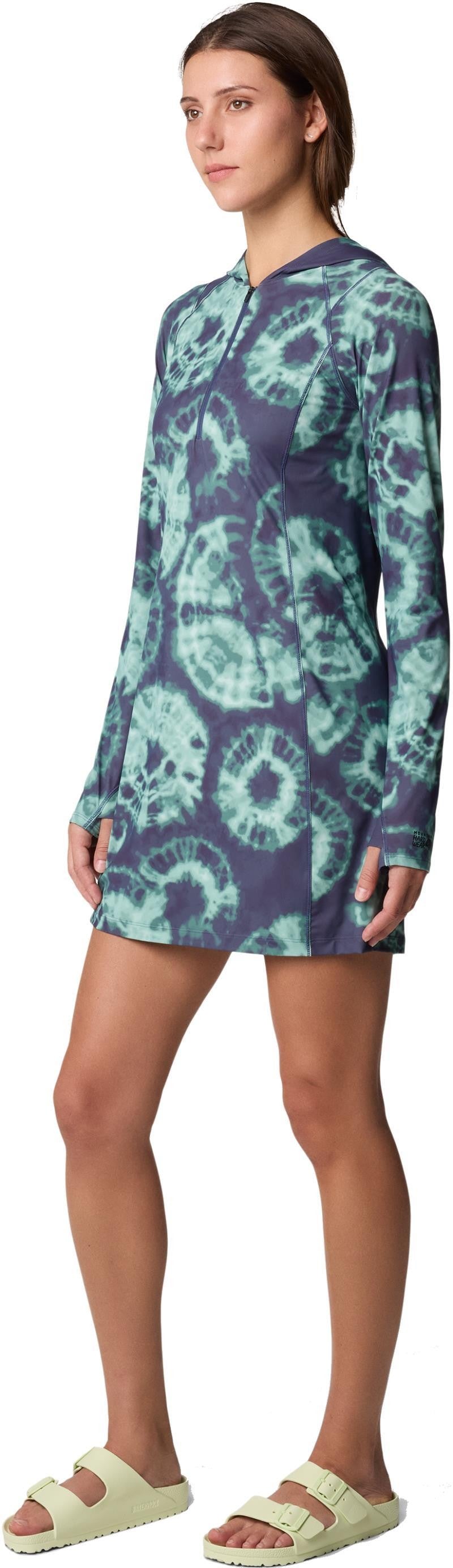 Crater Lake Dress - lapis dusk spore dye print 1