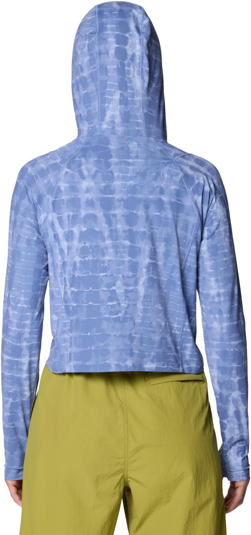 Crater Lake Half Zip Crop Hoody - Womens - best coast blue prismatic print 1